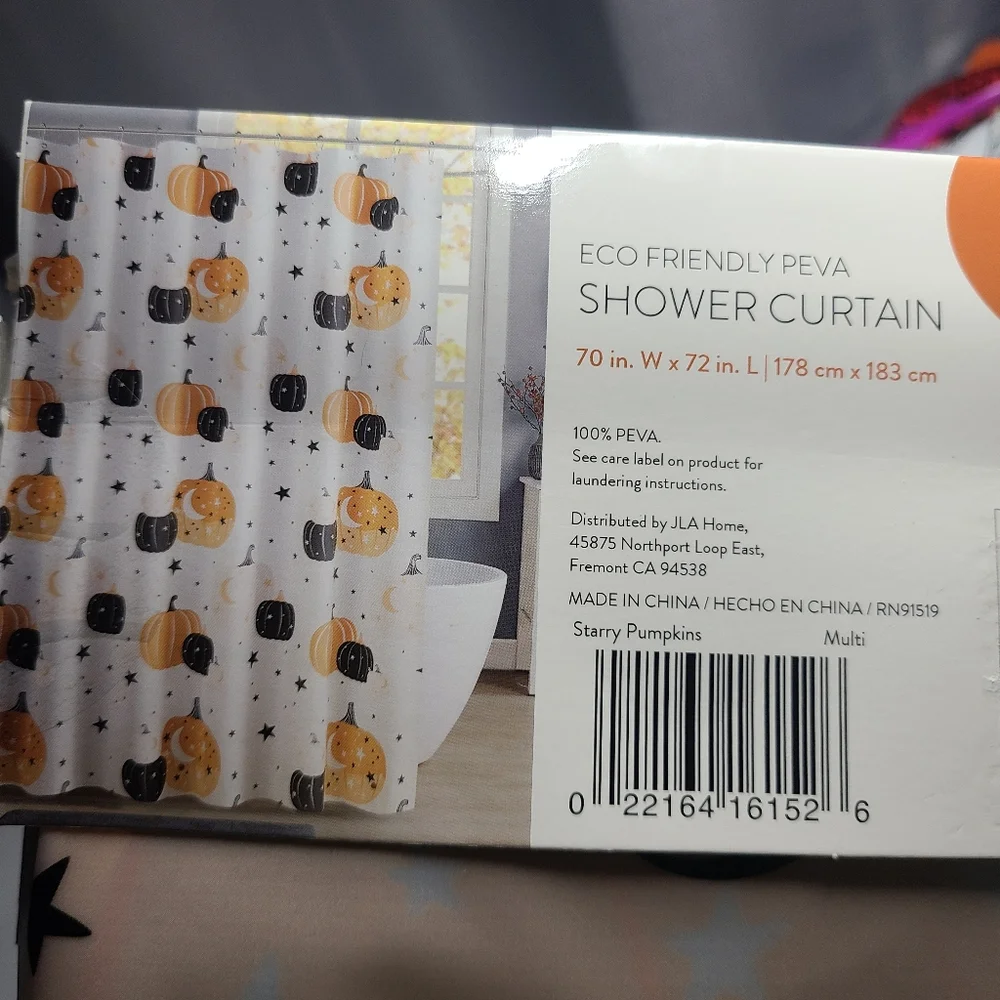 Eco friendly Piva Shower Curtain Fall Halloween Pumpkins